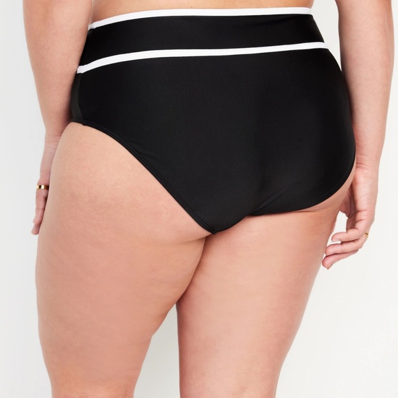 NWT OLD NAVY High-Waisted Bikini Swim Bottoms Color: Black Jack - Picture 8 of 10